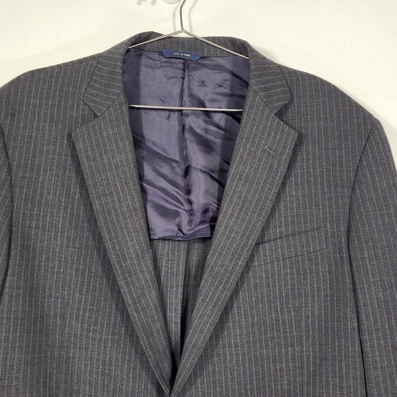 Brooks Brothers Fitzgerald Men's 46R Brooks Cool Grey Striped Jacket Sport Coat - Picture 2 of 15